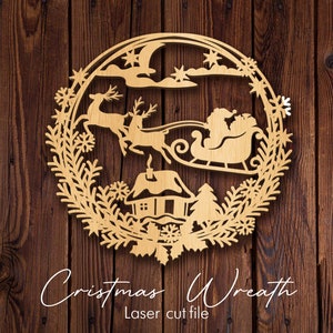 3D Laser Cut Dateien, Laser Cut Dateien, Weihnachtsschmuck, Türhänger, Weihnachtsdeko, Christbaumschmuck für Glowforge