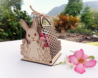 Laser Cut Easter Bunny Basket SVG: Candy Egg Holder (Digital Files)