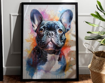 French Bulldog Art  - Bulldog Art - Dog Lover Gift - Dog Portrait - Pet Portrait - Dog Artwork