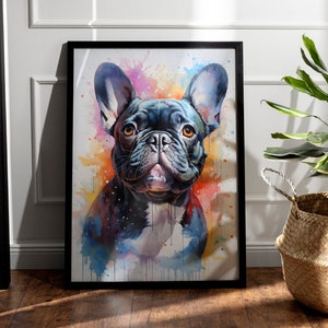 Französische Bulldogge Kunst - Bulldogge Kunst - Hunde Liebhaber Geschenk - Hunde Portrait - Haustier Portrait - Hunde Zeichnung