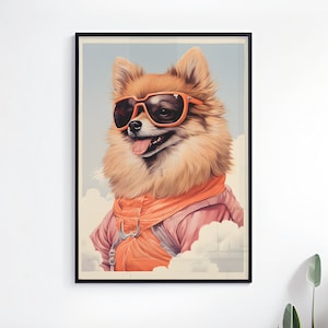 Cartel de Pomerania - Impresión de retrato de perro Pomerania - Arte de pared de Pomerania - Cartel de impresión de perro - Regalo de amante de Pomerania