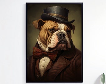 Bulldog Print, Bulldog Wall Art Poster, Bulldog Gifts, Dog Lover Gift, Cute Dog Prints, Housewarming Gifts, Dog Mom Gifts