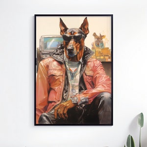 Doberman Print - Cute Dog Prints - Dobermand Lover Gift - Doberman Wall Art - Dog Print Poster - Dog Wall Art - Doberman Poster