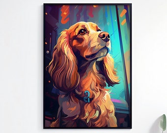 Cocker Spaniel Print, Cocker Spaniel Wall Art Poster, Cute Dog Prints, Dog Lover Gift,  Nursery Print, Housewarming Gifts, Cocker Artwork