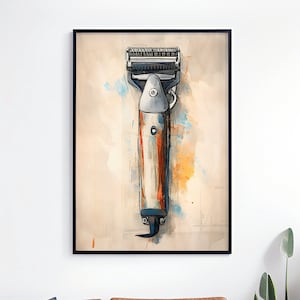 Barber Clipper Wall Art -Hair Stylist Gift - Barbershop Wall Art - Gift For Barber - Hair Salon Art Barbershop Art Print  Barber Clipper Art