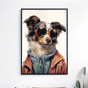 Vintage Hunde Druck - Süßer Hund Drucke - Hunde Liebhaber Geschenk - Hundepfoten Druck - Hunde Druck Poster - Hunde Wandkunst - Welpen Pfotenabdrücke - Hunde Wanddruck