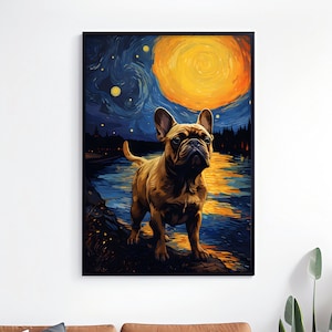 Regalos para amantes de los perros - Regalos de cumpleaños - Impresión de bulldog francés - Cartel de arte de bulldog francés - Regalos de mamá de perro - Impresión de arte de retrato de perro - Impresión de perro