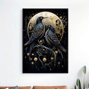 Impresión de arte de pared de aves - Regalos para amantes de las aves - Regalos de cumpleaños - Cartel de aves - Regalos de inauguración de la casa - Obras de arte de aves - Ilustración de aves