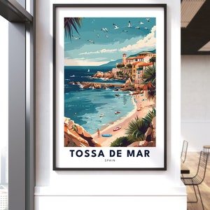 Impresión de Tossa De Mar, cartel de Tossa De Mar, decoración colgante de arte de la pared de la ciudad de Tossa De Mar, regalo de boda, regalo de cumpleaños, regalo de inauguración de la casa