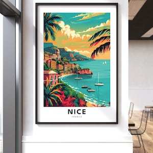 Nice travel print, Nice travel poster, Nice city wall art hang decor, Wedding gift, Birthday present, Housewarming gift