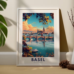 Basler Kunstdruck, Basler Wand-Reiseplakat, Schweiz-Wanddekor, Basler Wand-Kunst, Schweiz-Stadtdruck