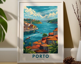 Porto Reise Kunstdruck, Porto Stadt Wandplakat, Portugal Wanddekor, Porto Wandkunst, Portugal Stadtdruck