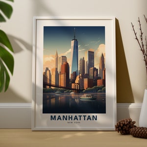 Impression Manhattan, affiche Manhattan, art mural de la ville de Manhattan, art mural New York, cadeaux Manhattan, impression d'art New York