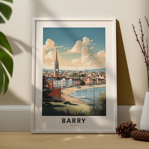 Barry Travel Print Wandkunst Barry Wandbehang Home Décor Vale of Glamorgan Geschenk Kunstliebhaber Barry City Poster Vale of Glamorgan Poster