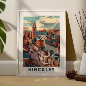 Hinckley muur kunst print, Hinckley muur reisposter, Engeland wand decor, Hinckley muur kunst hangen, Engeland kunst print