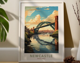 Poster di viaggio Newcastle - Regalo Newcastle - Regno Unito - Arte da parete Inghilterra - Stampa Newcastle - Arte Newcastle - Poster di viaggio Inghilterra