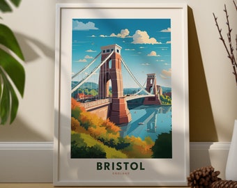 Bristol Poster Print - England Wall Art - Bristol Print Art - Wall Hanging Art - Bristol Travel Print - Bristol Travel Poster - Travel Art
