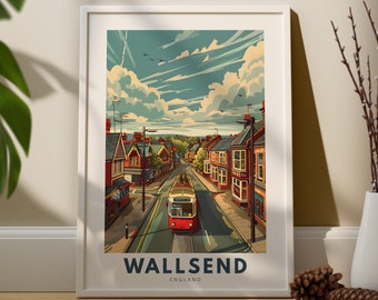 Wallsend wall art print, Wallsend wall travel poster, England wall decor, Wallsend wall art hang, England art prints