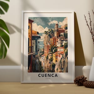 Impression de voyage de Cuenca, affiche de voyage de Cuenca, décoration murale d&#39;art mural de la ville de Cuenca