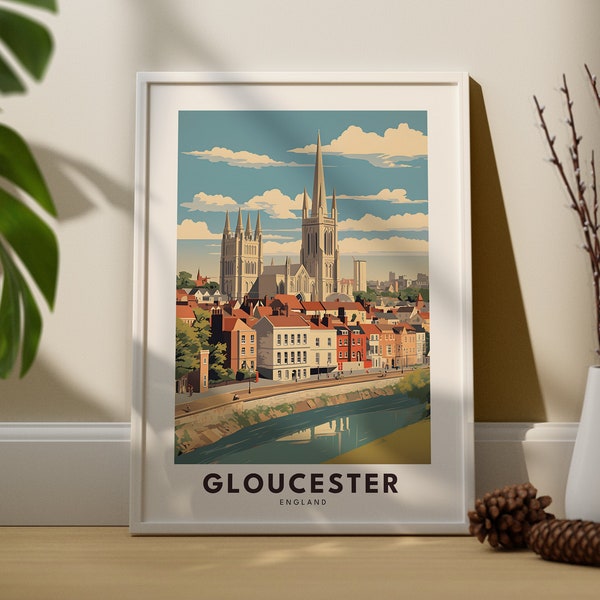 Gloucester Wall Art Print, Gloucester City Poster, England Wall Art, Gloucester Wall Art, Gloucester Gift, Gloucester Housewarming Gifts