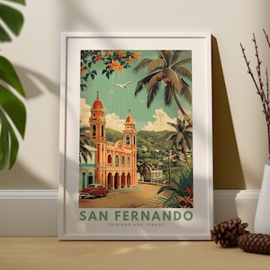 San Fernando reiskunstprint, San Fernando reiskunstposter, Trinidad en Tobago kunstprint aan de muur, San Fernando reisposter