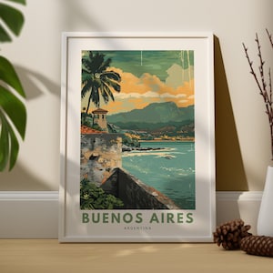 Buenos Aires print, Buenos Aires poster, Argentina wall decor, Buenos Aires wall art hang, Argentina travel poster print