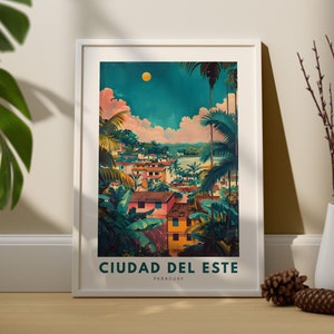 Ciudad Del Este wall art print, Ciudad Del Este  travel poster, Paraguay art print, Ciudad Del Este wall art hang, Paraguay poster