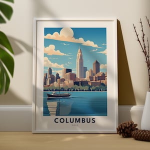 Columbus print, Columbus poster, Columbus city wall art, Ohio wall art, Columbus gift, Ohio art print