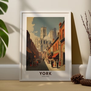 Retro York Druck, Retro York Poster, Vintage York Wandkunst, York Kunstdruck, York Minster Kunstdruck, York Geschenke
