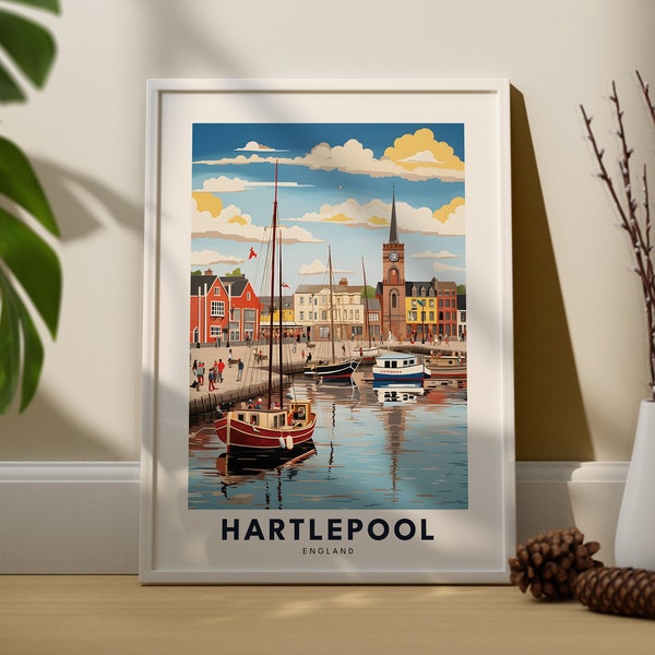 Hartlepool Travel Print Wall Art The Hartlepool Wall Hanging Home Décor Durham Gift Art Lovers The Hartlepool Vintage Art Print