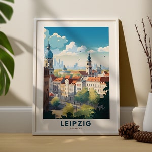 Impression de voyage à Leipzig - art mural Leipzig - art déco murale Leipzig - impression Allemagne - affiche Leipzig