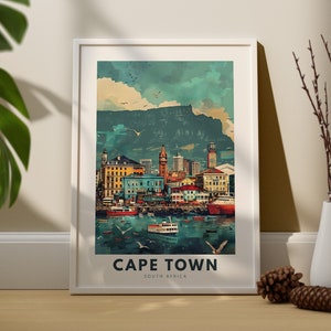 Kapstadt Reise-Kunstdruck, Kapstadt Reise-Kunstplakat, Südafrika Wand Kunstdruck, Kapstadt Reiseplakat, Südafrika Wohnkultur hängen