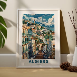 Algier Reisekunstdruck, Algier Reisekunstposter, Algerien Wandkunstdruck, Algier Reiseposter, Algerien Wohnkultur zum Aufhängen
