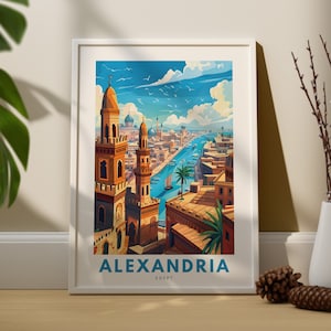 Alexandria art print, Alexandria art poster, Egypt wall decor, Alexandria wall art hang, Egypt travel poster print