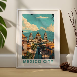 Mexico City print wall art, Mexico City wall decor, Mexico travel wall art print decor