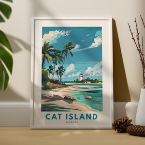 Impression d'art mural Cat Island, affiche de voyage murale Cat Island, décoration murale des Bahamas, suspension d'art mural Cat Island, impression d'art des Bahamas