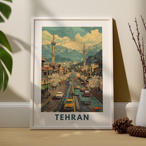 Tehran wall art print, Tehran wall travel poster, Iran wall decor, Tehran wall art hang, Iran travel poster print