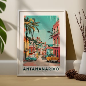 Antananarivo wall art print, Antananarivo wall art poster, Madagascar wall art print, Antananarivo travel poster, Madagascar home decor