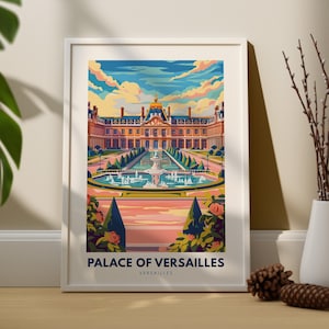 Impresión de arte del Palacio de Versalles, cartel de viaje de la pared del Palacio de Versalles, decoración de la pared de Francia, colgante de arte de la pared del Palacio de Versalles, impresión de Francia