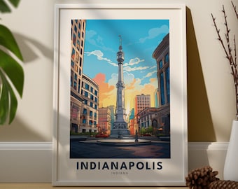 Impresión de arte de Indianápolis, cartel de Indianápolis, arte de la muralla de la ciudad de Indiana, arte de la pared de Indiana, regalos de Indianápolis, impresión de arte de Indiana