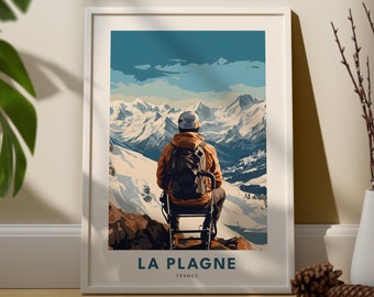 La Plagne Travel Print - La Plagne Poster - French Alps Art Print Poster - Morzine Wall Art - French Alps Mountains