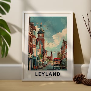 Stampa artistica da parete Leyland, poster di viaggio da parete Leyland, decorazione da parete per l’Inghilterra, decorazione da parete Leyland, stampa artistica per l’Inghilterra
