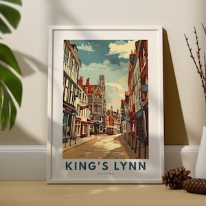 Impression d'art mural King's Lynn, affiche de voyage murale King's Lynn, décoration murale Angleterre, suspension d'art mural King's Lynn, impression d'art Angleterre
