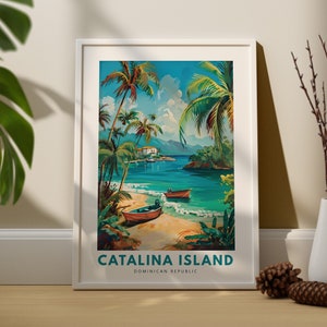 カタリナ島の旅行アートプリント、カタリナ島の街の壁ポスター、カリフォルニアの壁の装飾、カタリナ島の壁アートハンギング、カリフォルニアのプリント