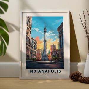 Stampa d'arte di Indianapolis, poster di Indianapolis, arte della parete della città dell'Indiana, arte della parete dell'Indiana, regali di Indianapolis, stampa d'arte dell'Indiana