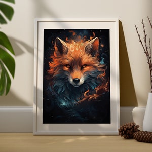 Fox Wall Art - Fox Art Print - Fox Artwork - Kinderkamer Kunst - Ingelijste print - Fox Poster Art - Fox Lover Gift - Animal Print - Inwijdingsfeest Cadeau