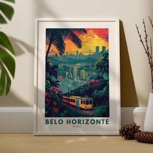 Belo Horizonte art print, Belo Horizonte poster, Brazil wall decor, Belo Horizonte wall art hang, Brazil travel poster