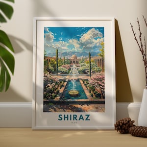 Shiraz wall art print, Shiraz wall travel poster, Iran wall decor, Shiraz wall art hang, Iran travel poster print
