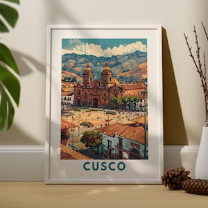 Cusco Kunstdruck, Cusco Kunstplakat, Peru Wanddekor, Cusco Wandkunst, Peru Reiseplakatdruck
