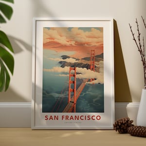 Golden Gate Travel Print Poster - San Francisco Travel Poster - San Francisco Travel Print - Golden Gate Art Print - San Francisco Wall Art